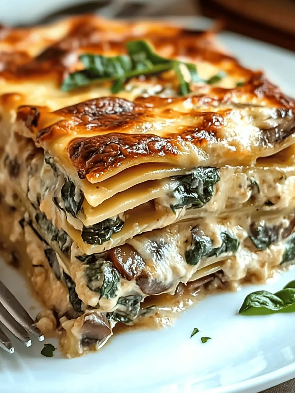 Hidden Layered Mushroom and Spinach Lasagna