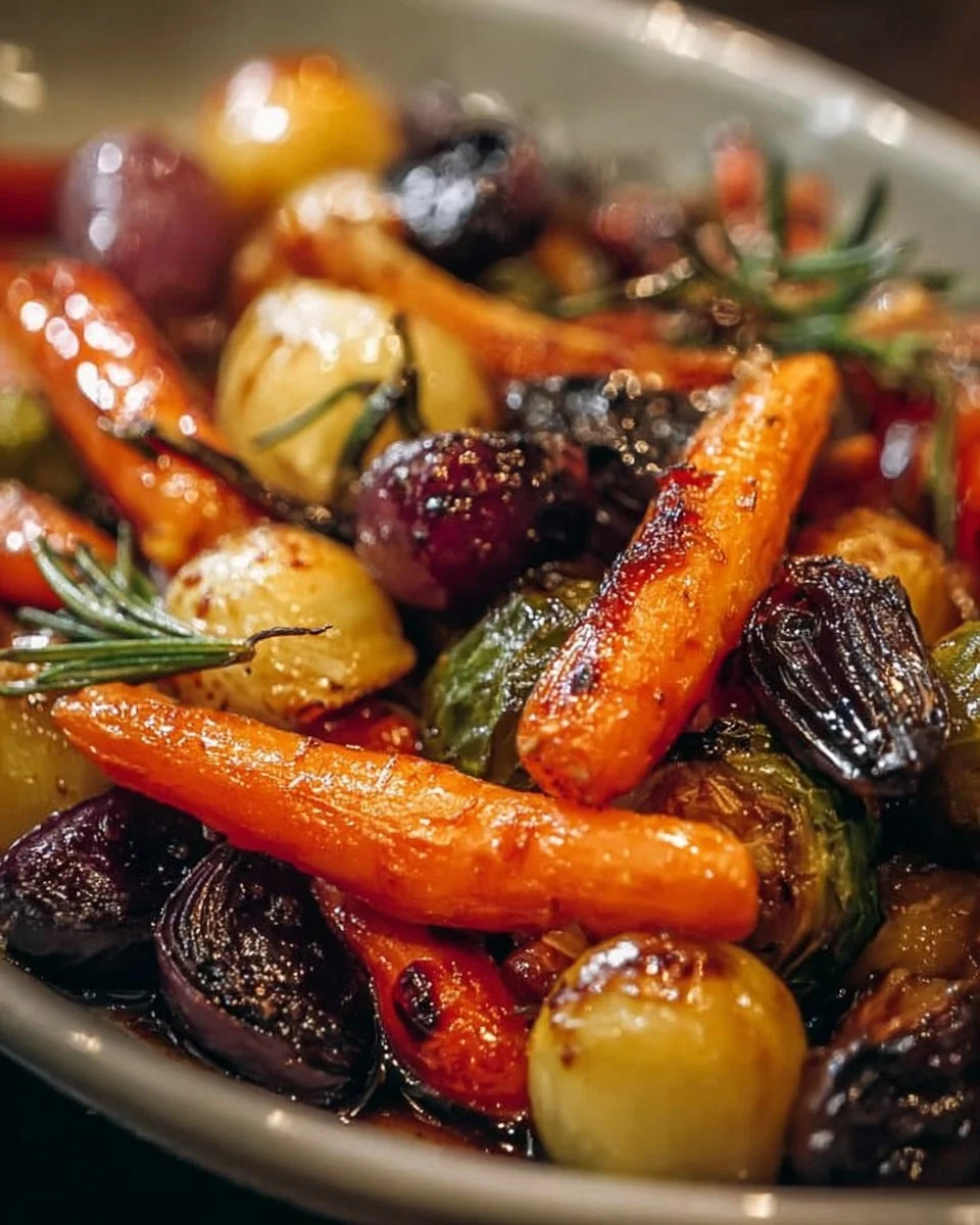 Balsamic-Glazed Roasted Vegetables with Fresh Rosemary
