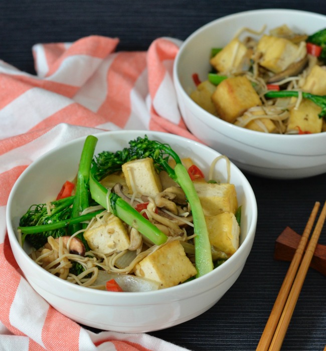 Tofu and Mushroom Stir-Fry with Vietnamese Black Pepper Sauce