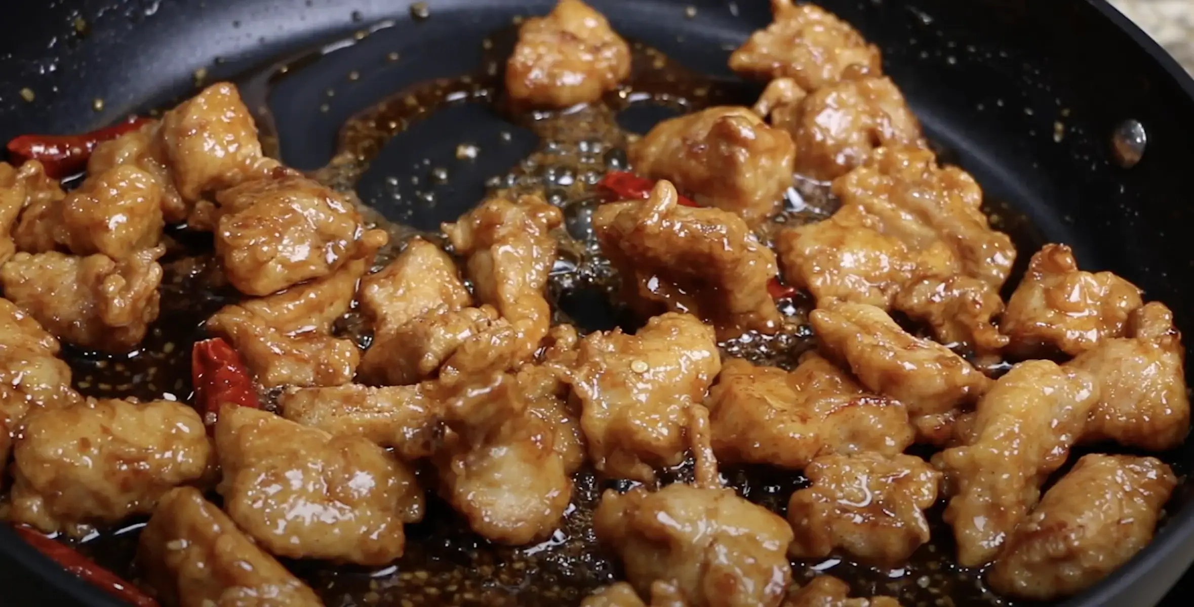 General Tso's Chicken with Toasted Sesame and Scallions