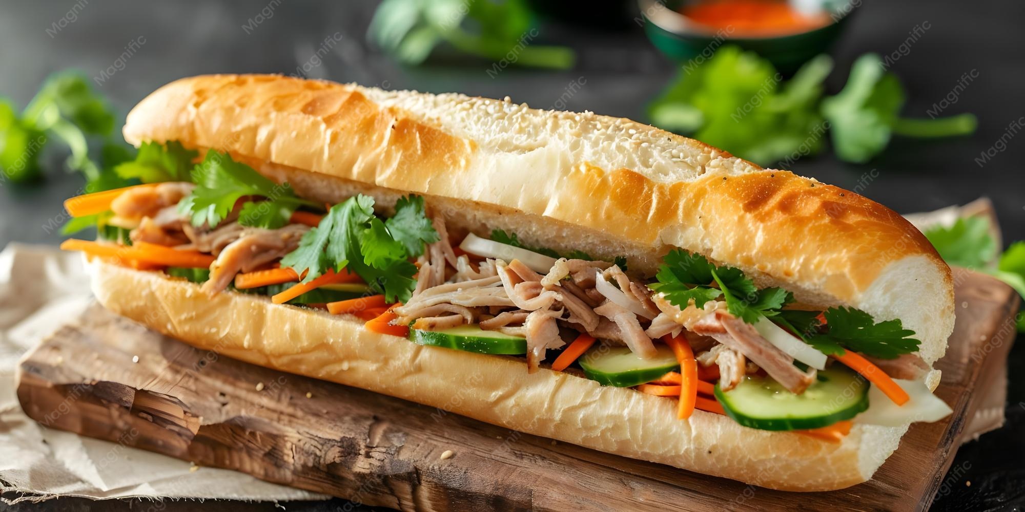 Spicy Banh Mi Sandwich with Pickled Vegetables