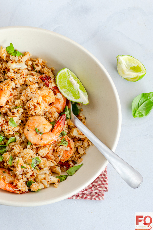 Cauliflower Rice Stir-Fry with Garlic Shrimp