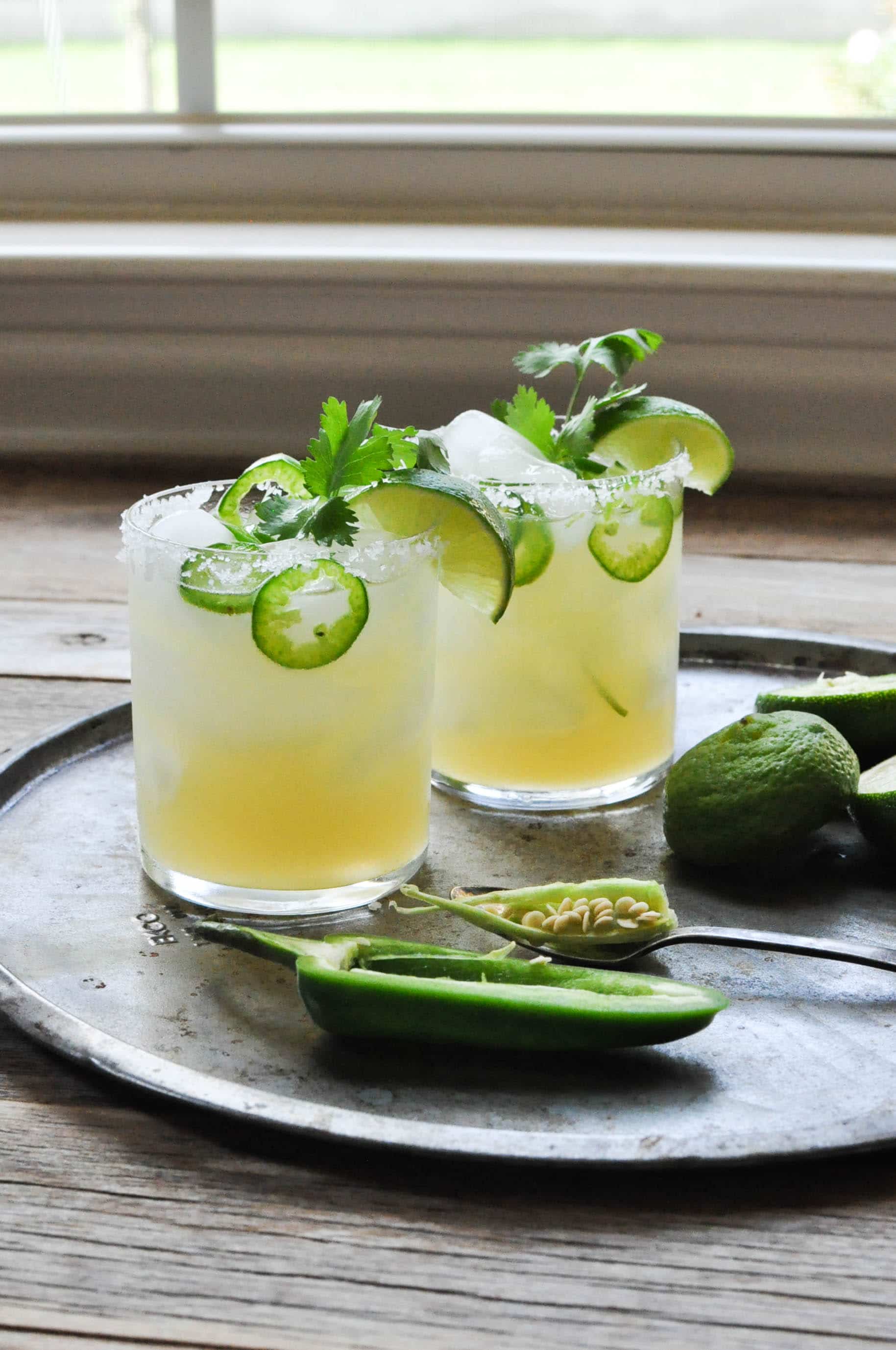 Jalapeño-Infused Margarita with Fresh Lime and Triple Sec