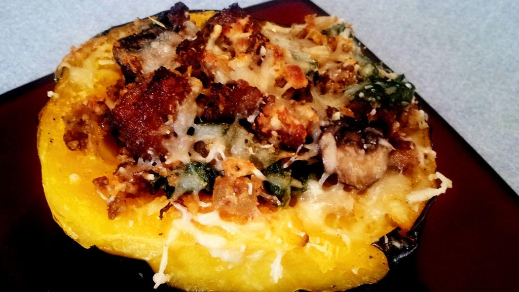 Caramelized Onion & Sage Stuffed Acorn Squash