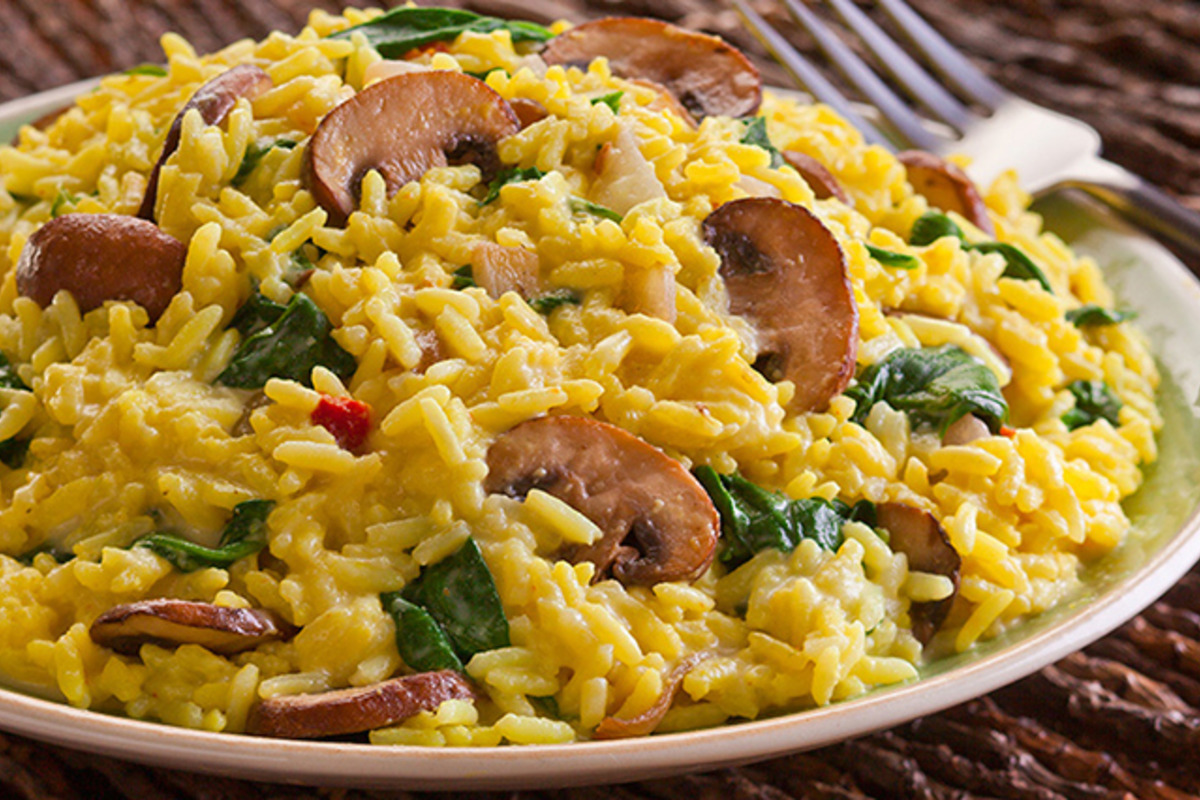 Spinach and Mushroom Risotto with Parmesan