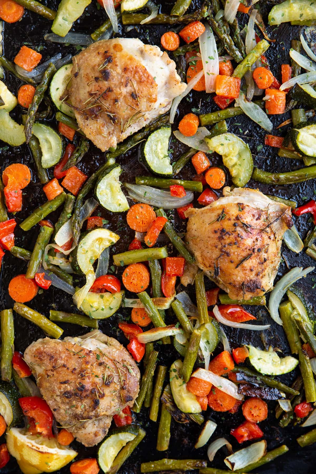 Sheet Pan Lemon-Garlic Roasted Chicken with Vegetables
