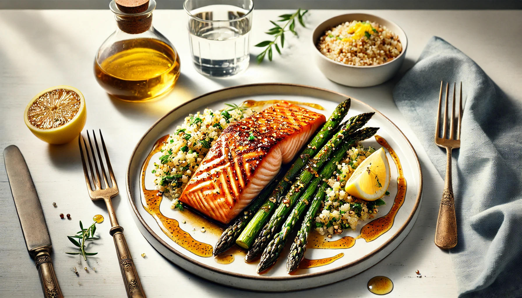 Citrus-Glazed Salmon with Quinoa and Asparagus