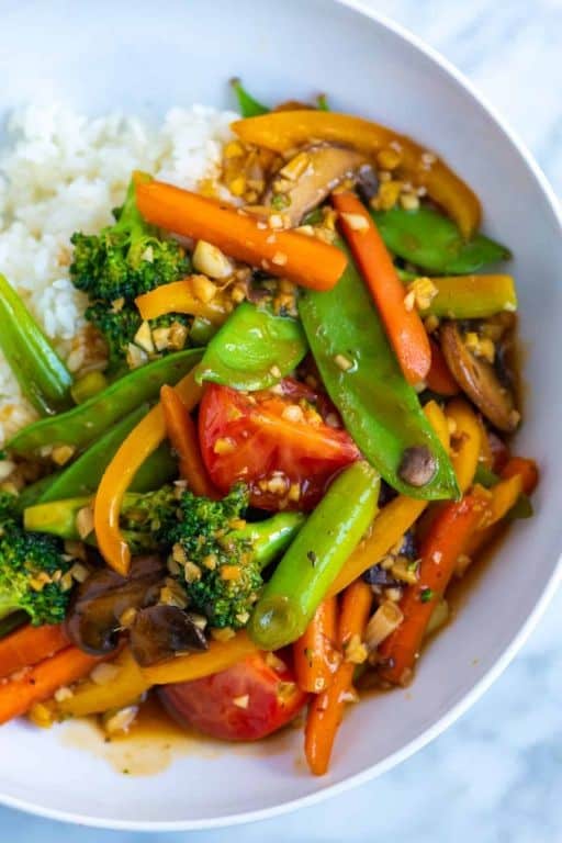 General Vegetable Stir-Fry with Garlic and Ginger
