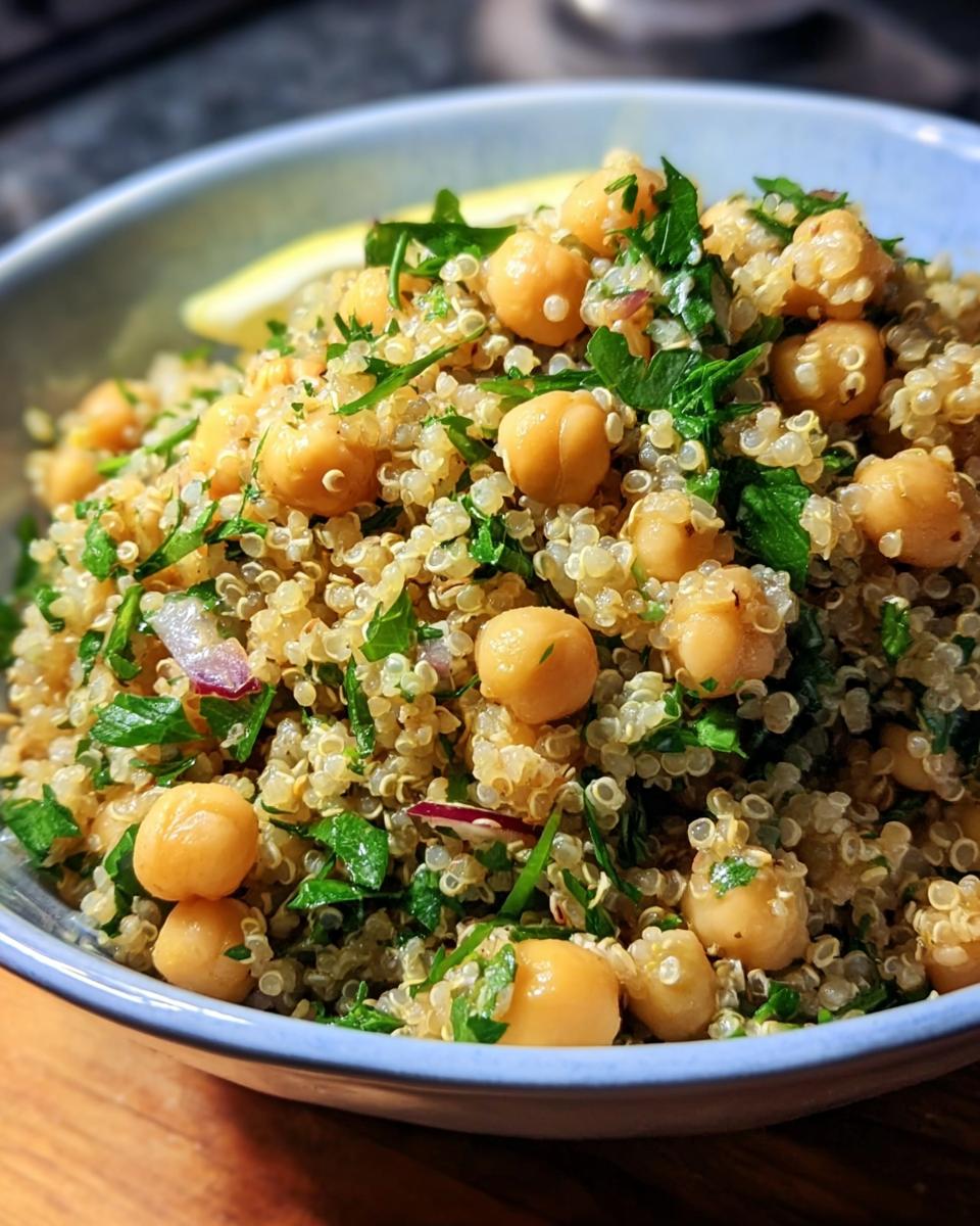 Herb-Infused Quinoa Salad with Roasted Chickpeas and Lemon Vinaigrette