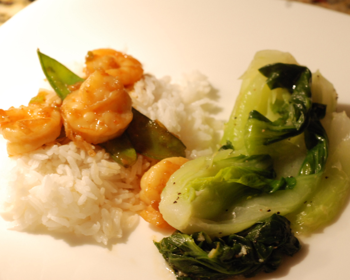 Shrimp Stir-Fry with Garlic Ginger and Snow Peas