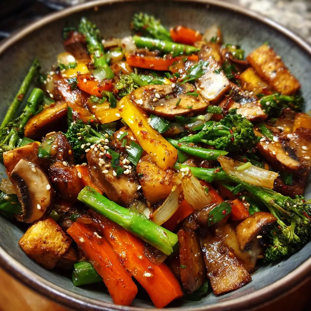 Diverse Heritage Vegetable Stir Fry with Sesame and Ginger