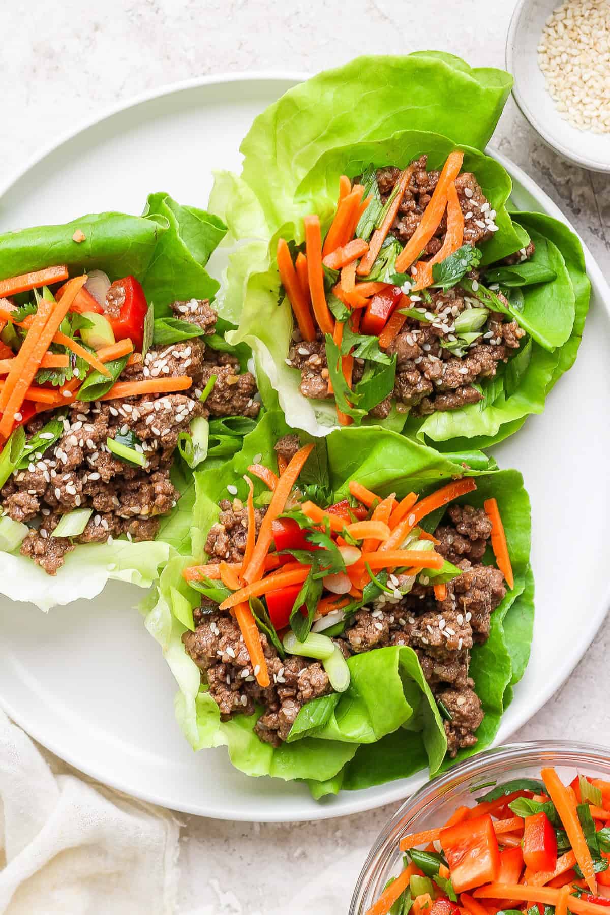 Low-Carb Korean Beef Lettuce Wraps with Sesame Ginger Sauce