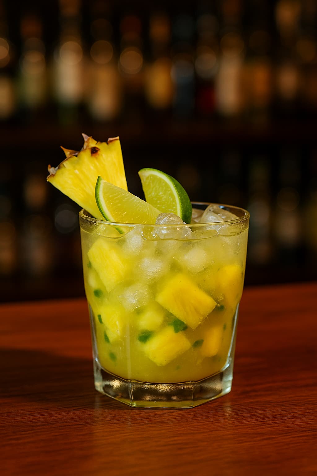 Pineapple and Coconut Caipirinha Cocktail