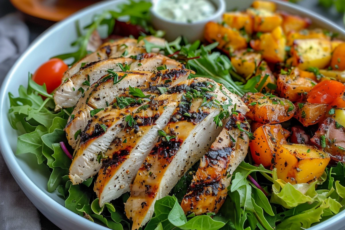 Grilled Herb-Marinated Chicken with Forest Preserve Salad