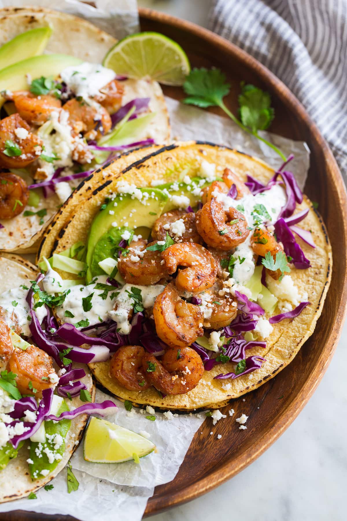 Texan-Inspired Shrimp Tacos with Creamy Avocado Cilantro Sauce