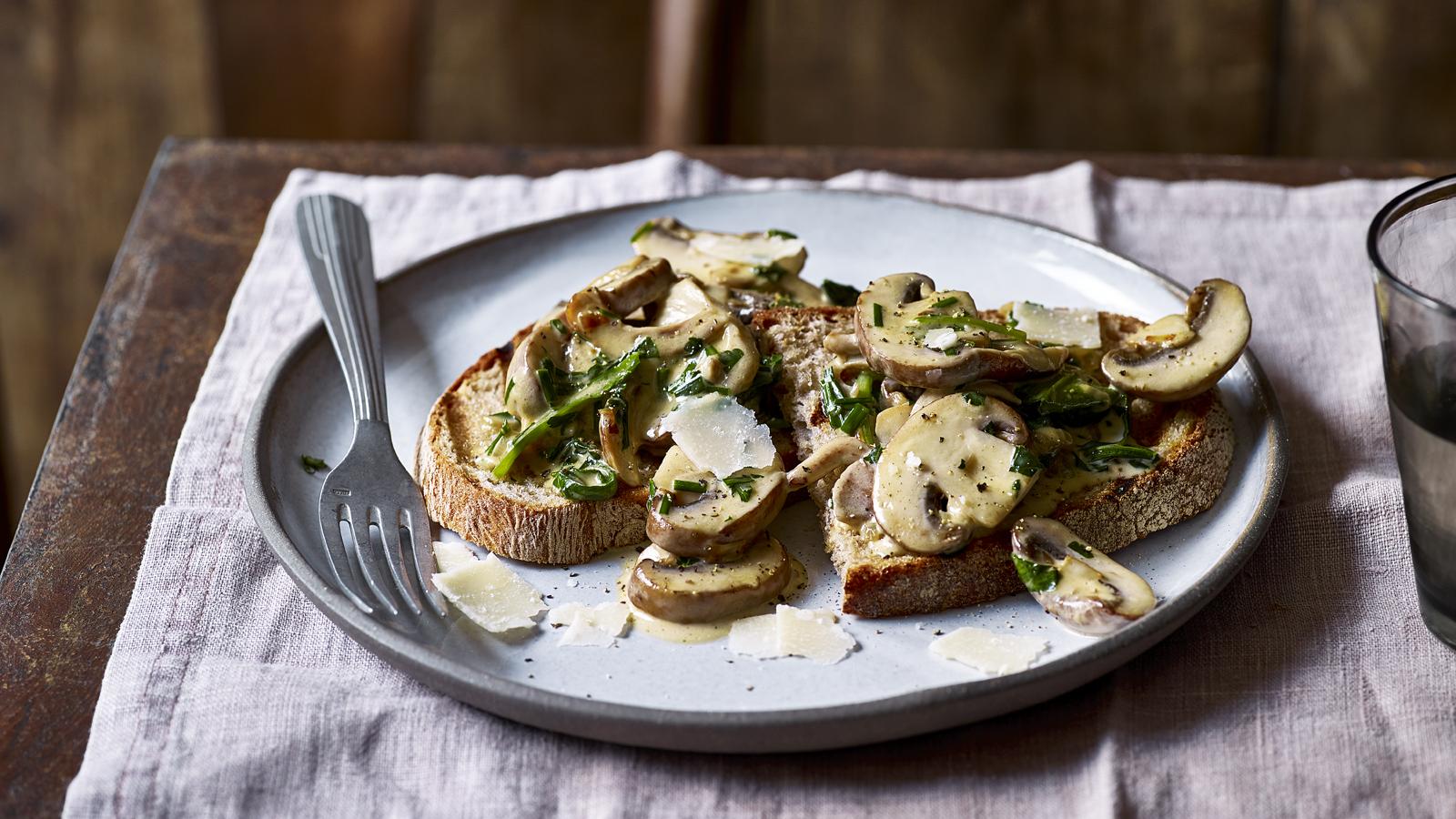Sautéed Garlic and Herb Mushrooms on Toasted Sourdough
