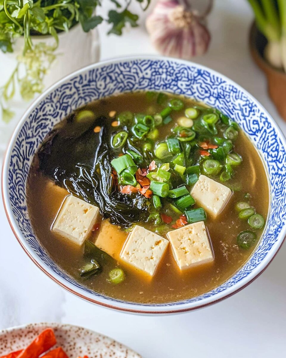 Silky Tofu and Seaweed Miso Soup