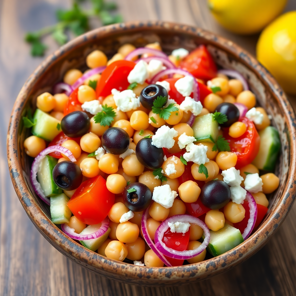 Diverse Roots Mediterranean Chickpea Salad with Sumac Dressing