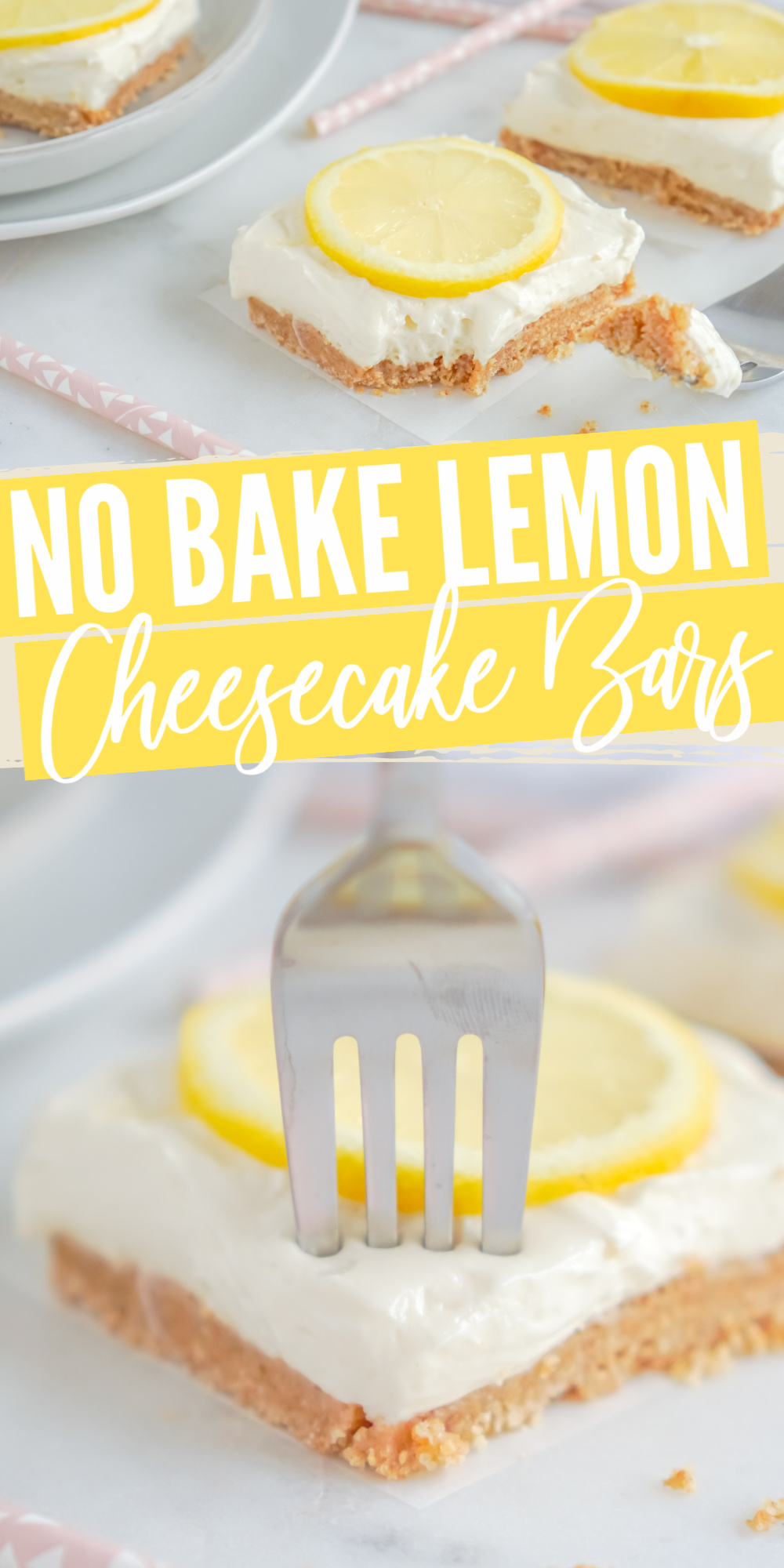 No-Bake Lemon Cheesecake Bars with Almond Crust