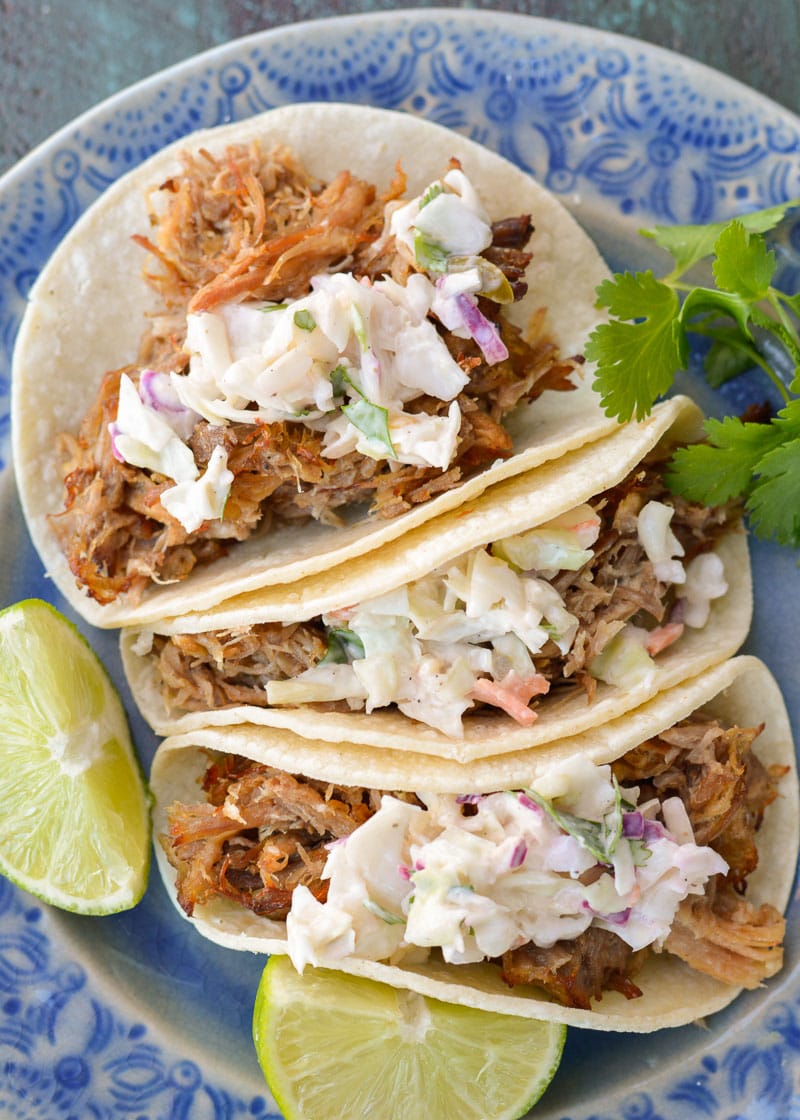 Slow-Cooked Pork Carnitas with Cilantro Lime Slaw