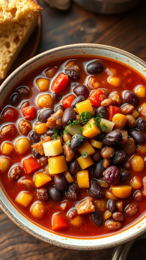 Slow Cooker Multi-Ethnic Bean Chili