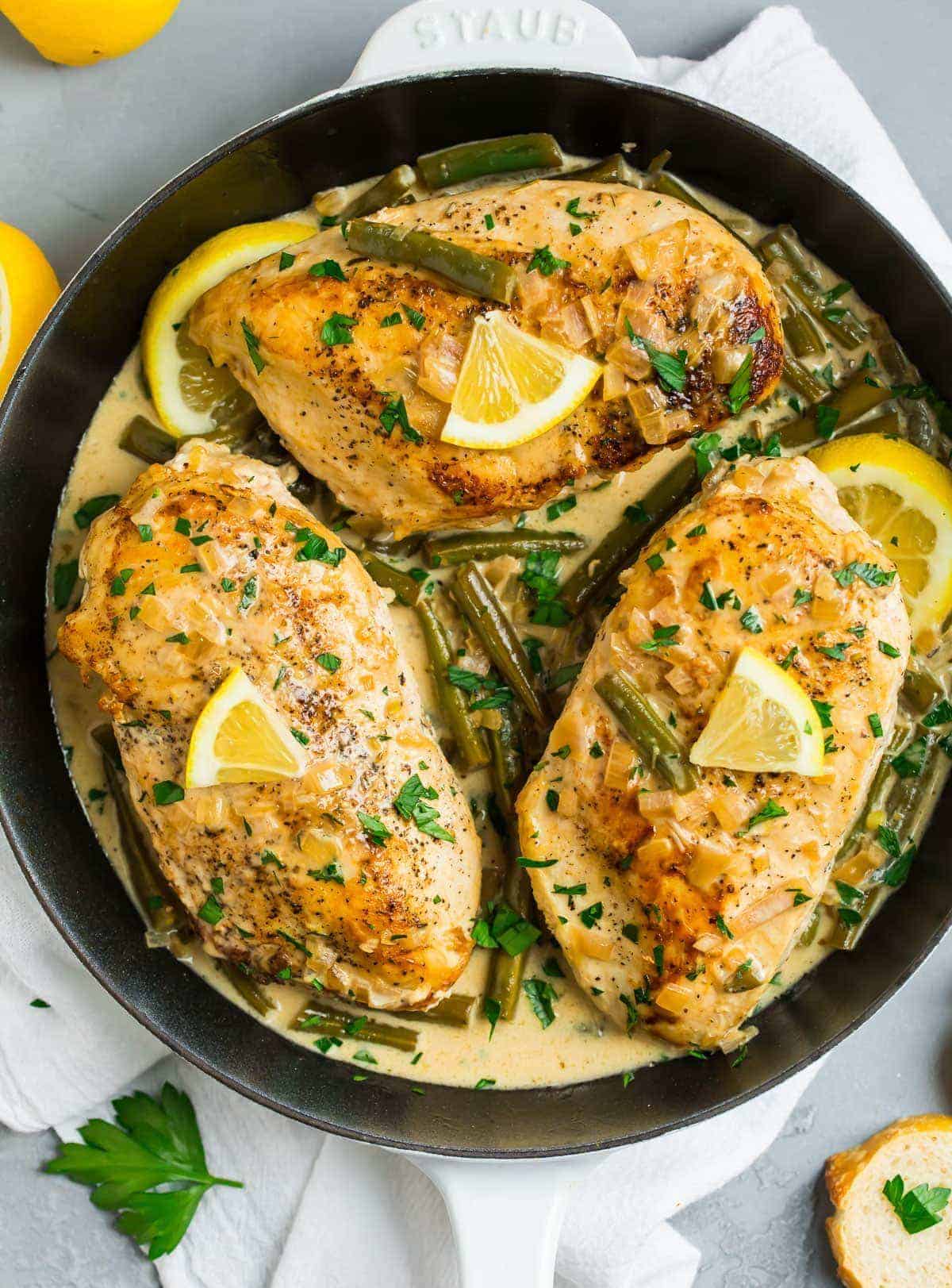 Sautéed Chicken with Garlic and Thyme in Lemon Butter Sauce