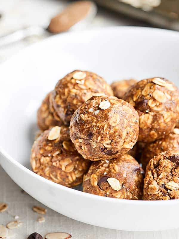 Chocolate-Dusted Almond Butter Energy Bites