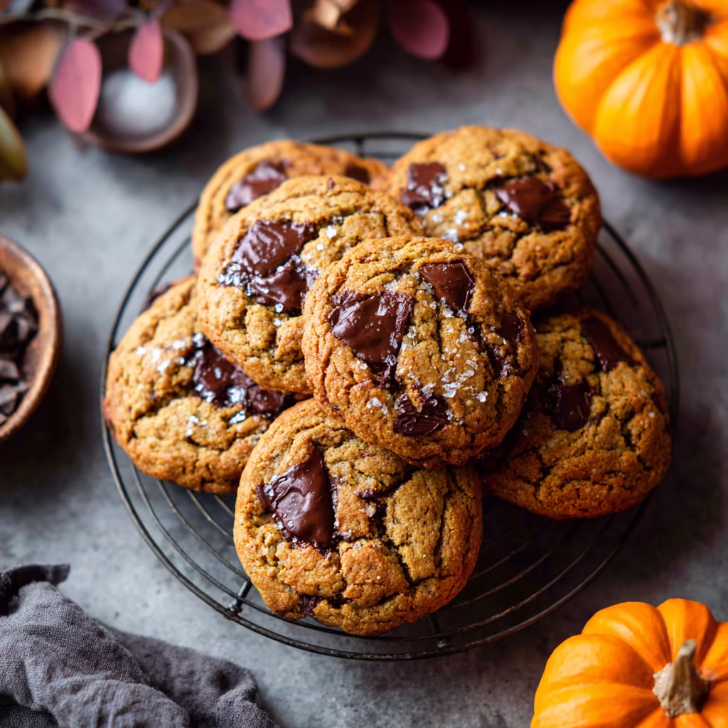 Pumpkin-Spiced Chocolate Chip Cookies with Brown Butter