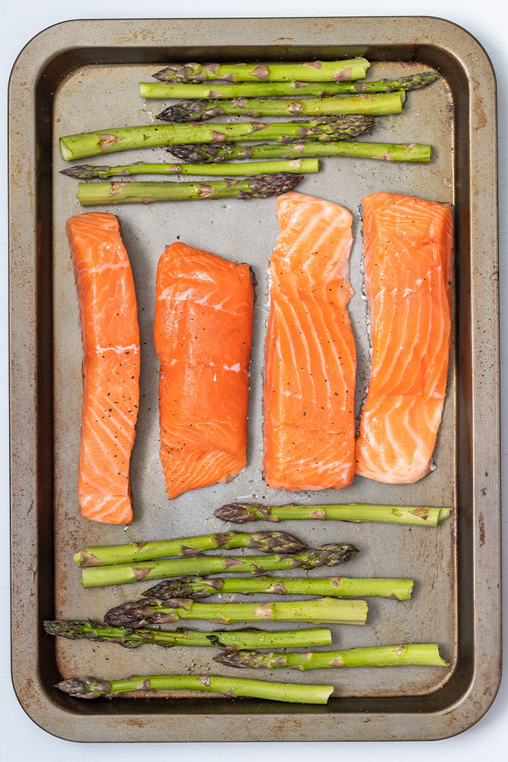 Baked Herb-Dijon Salmon with Roasted Asparagus