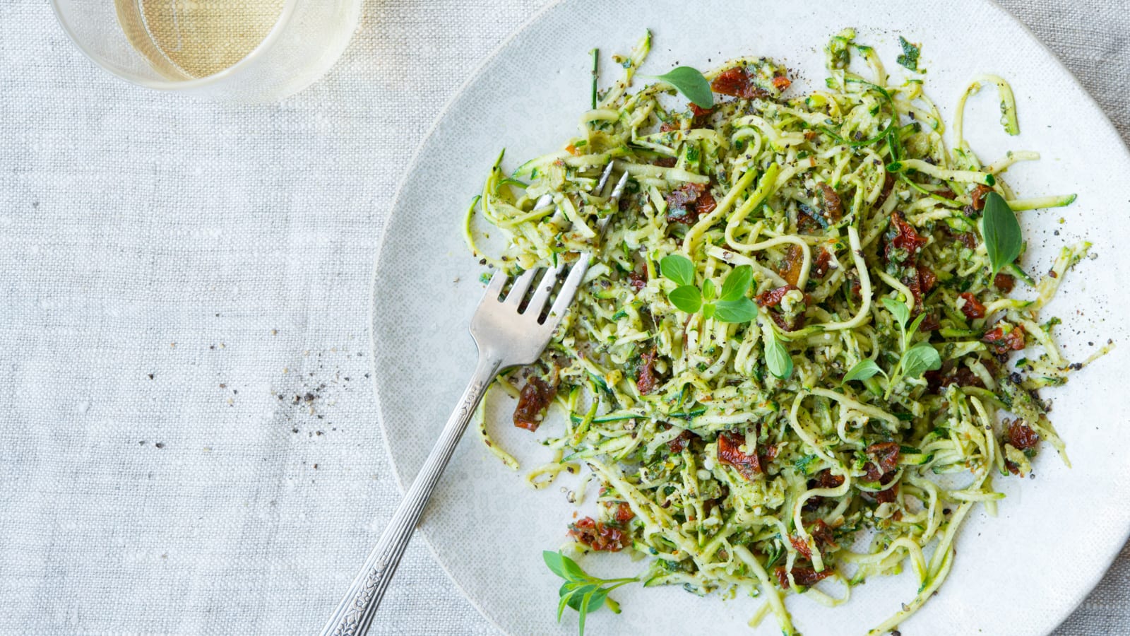 Zucchini Noodle Pesto with Lemon and Garlic
