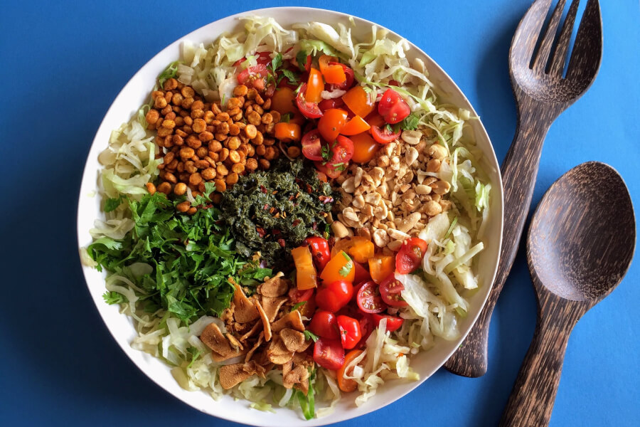 Shan-Style Fermented Tea Leaf Salad with Toasted Peanuts