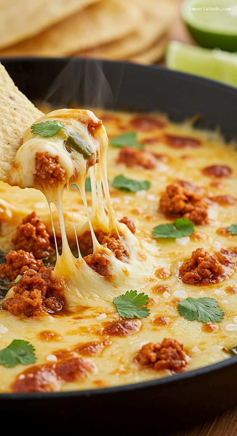 Oaxacan Queso Fundido with Chorizo and Poblanos