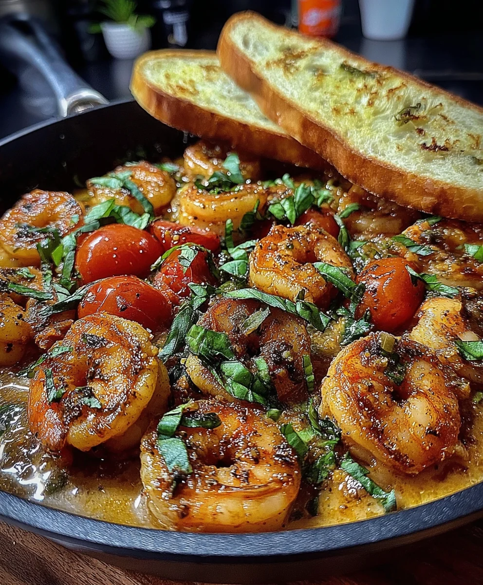Garlic-Sautéed Shrimp with Cherry Tomatoes and Basil
