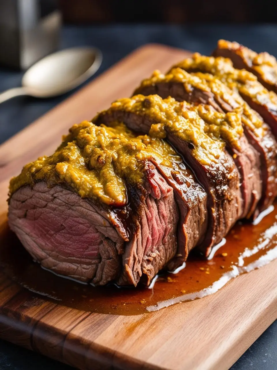 Oven-Roasted Sirloin with Mustard Cream Sauce