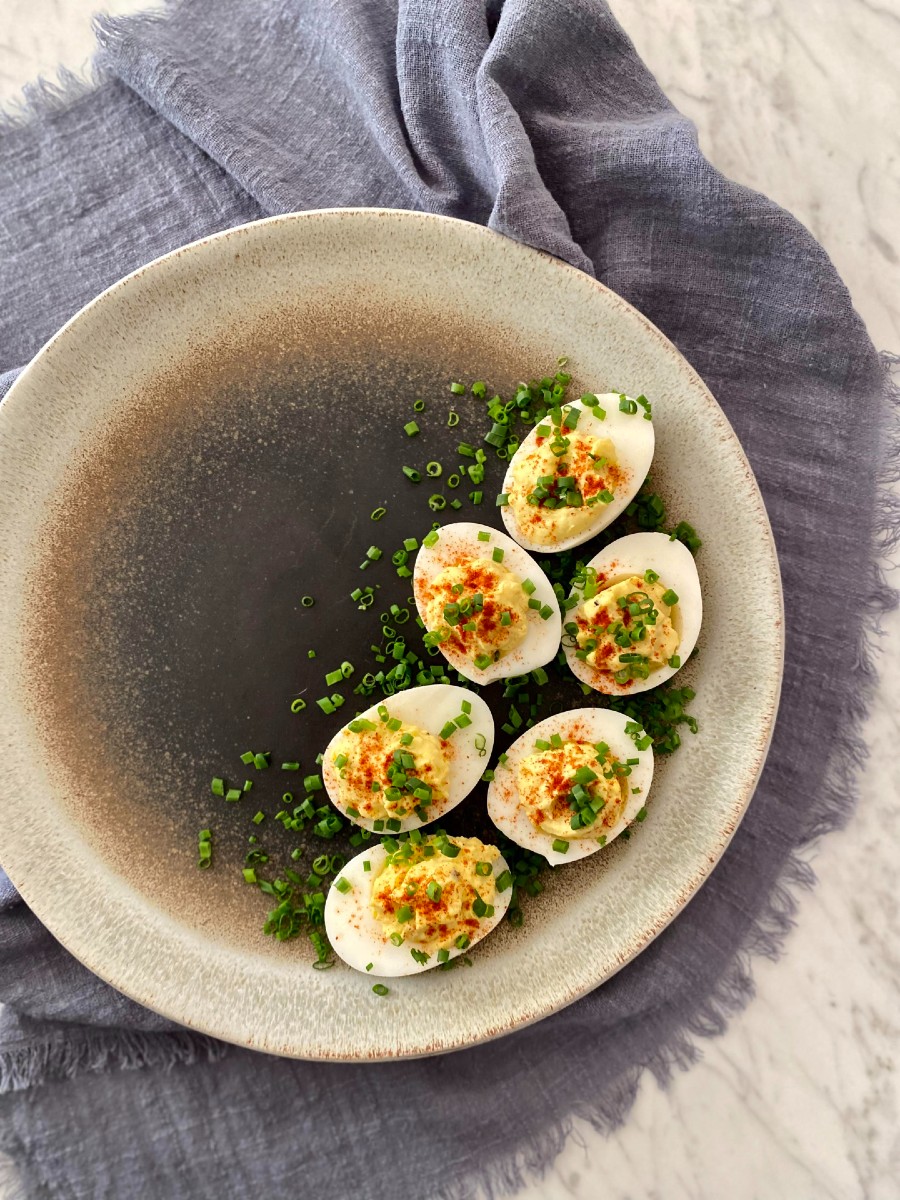 Spicy Deviled Egg Salad with Smoked Paprika and Chives