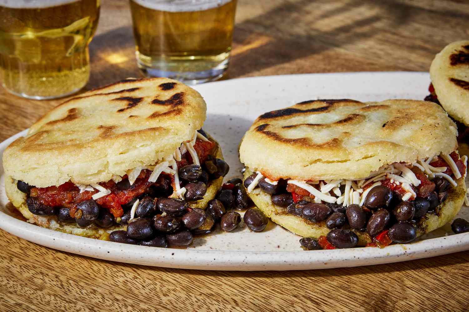 Baked Arepas with Black Beans and Cotija Cheese