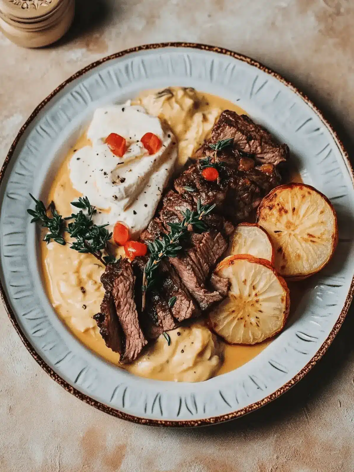 Czech-Style Beef in Creamy Mustard Sauce with Root Vegetables