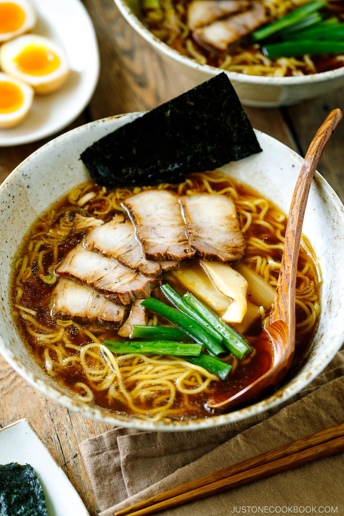 Tokyo-Style Shoyu Ramen with Chicken Broth and Bamboo Shoots
