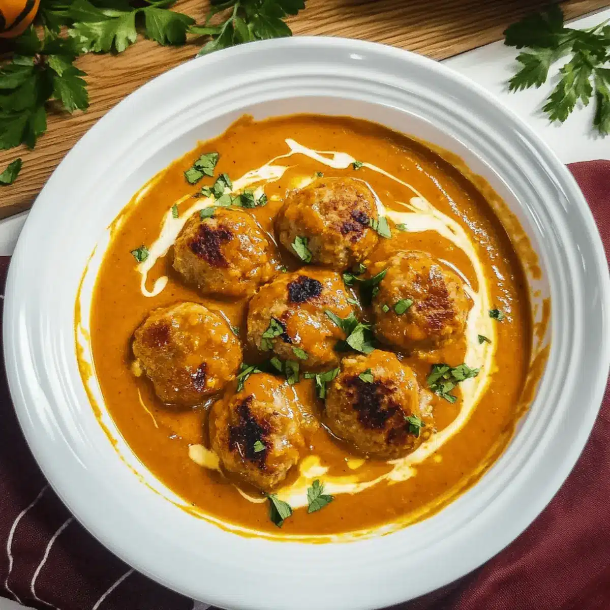 Pan-Fried Pumpkin-Spiced Chicken Meatballs