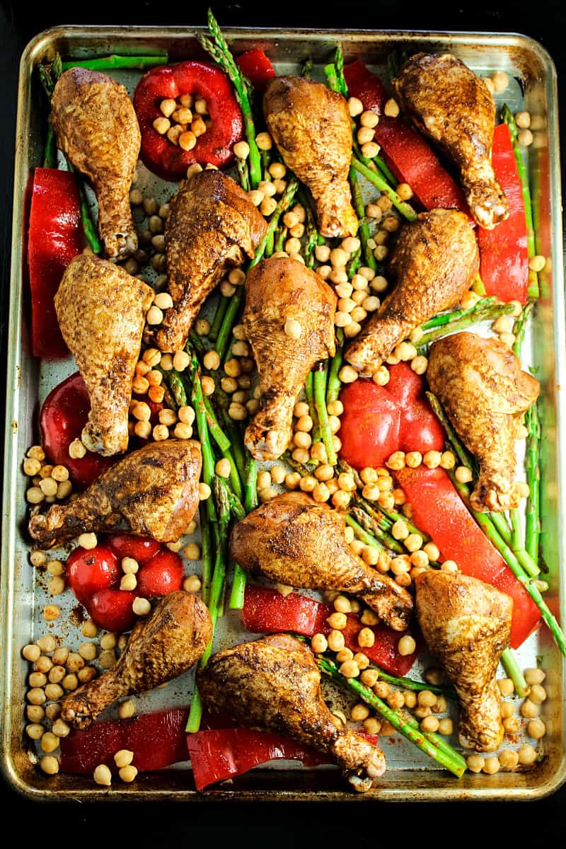 Sheet Pan Moroccan-Spiced Chicken with Roasted Chickpeas