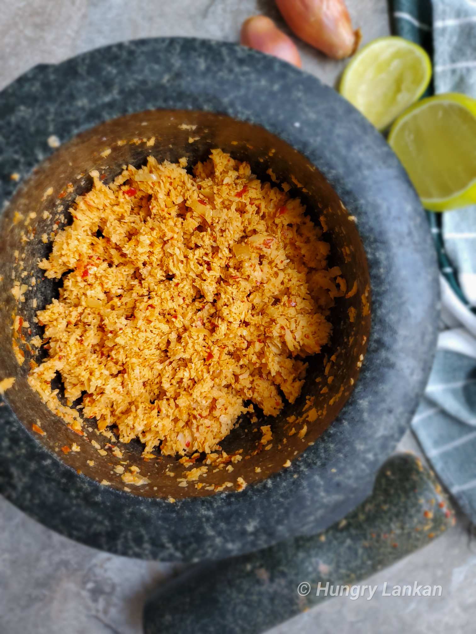 Spiced Sri Lankan Coconut Sambol with Fresh Coconut