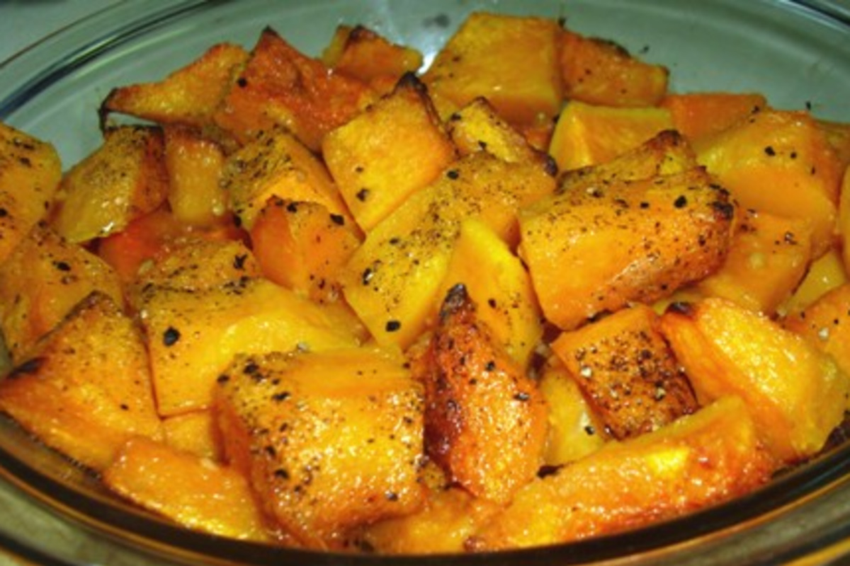 Simple Roasted Butternut Squash with Garlic and Olive Oil