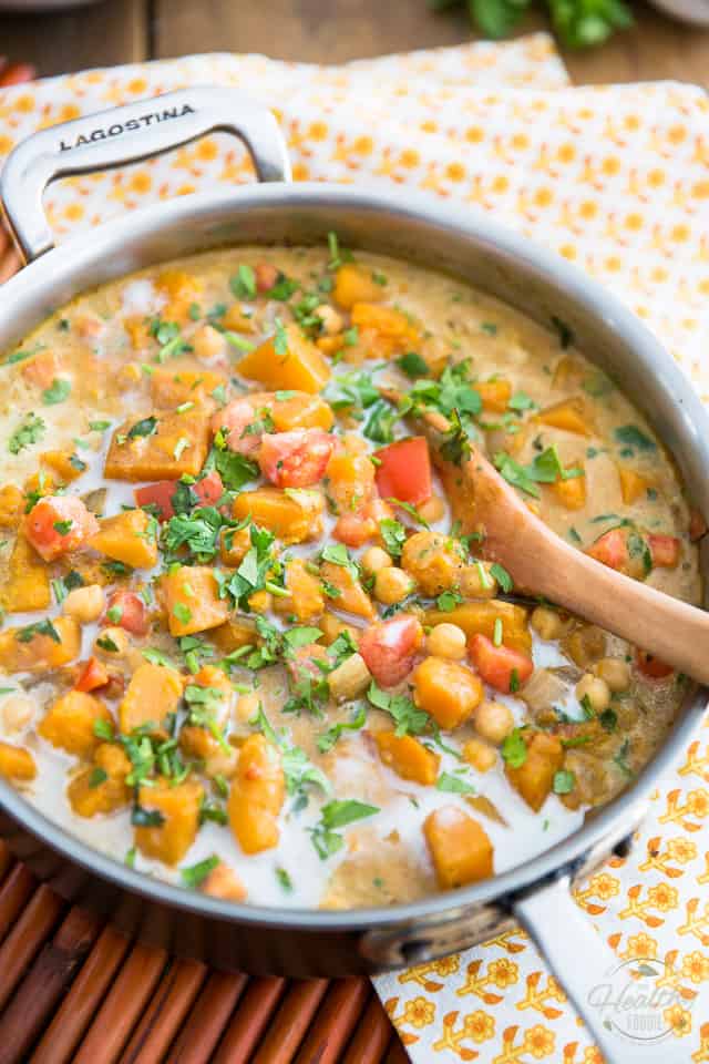 Butternut Squash and Chickpea Curry with Coconut Milk