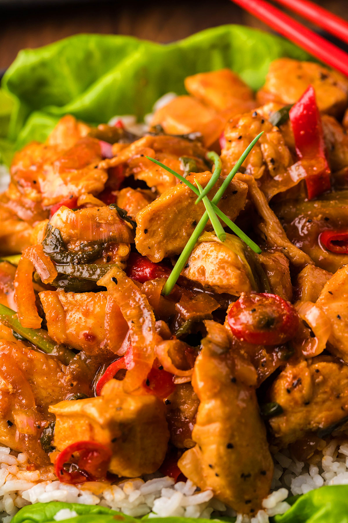 Gochujang Chicken Stir-Fry with Bell Peppers and Scallions