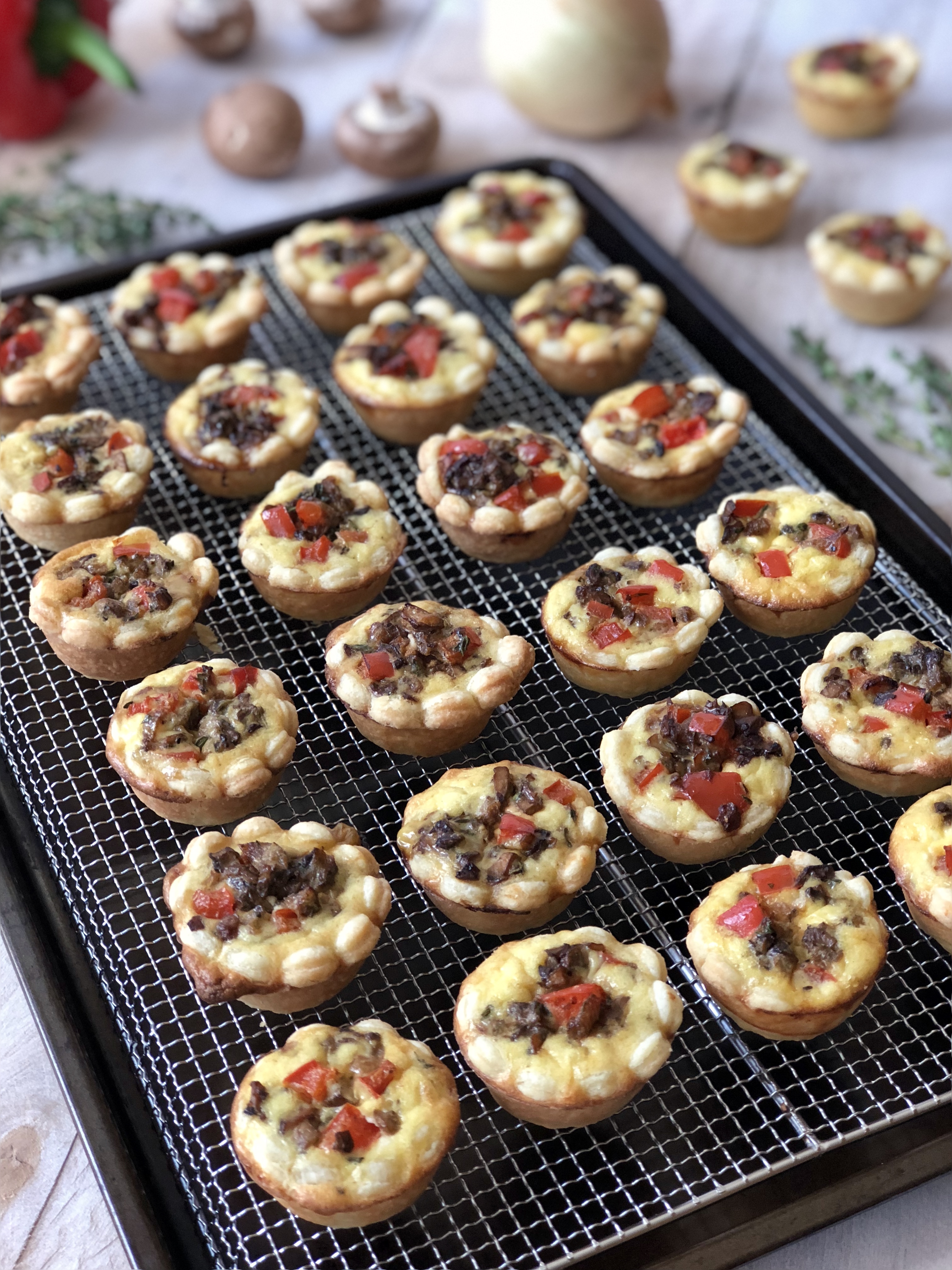 Herbed Mushroom and Goat Cheese Tartlets