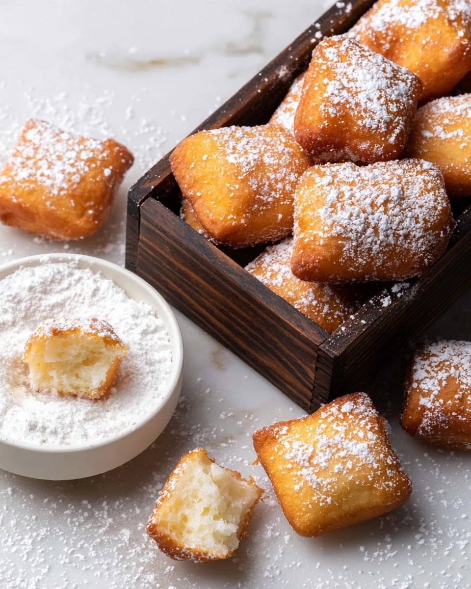Deep-Fried Beignets with Powdered Sugar Dusting