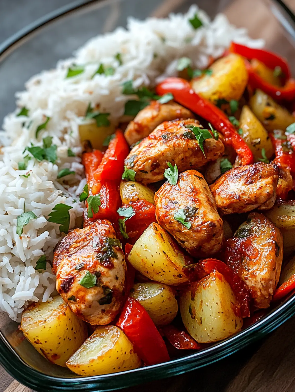 One-Pan Spiced Chicken with Roasted Sweet Potatoes and Bell Peppers