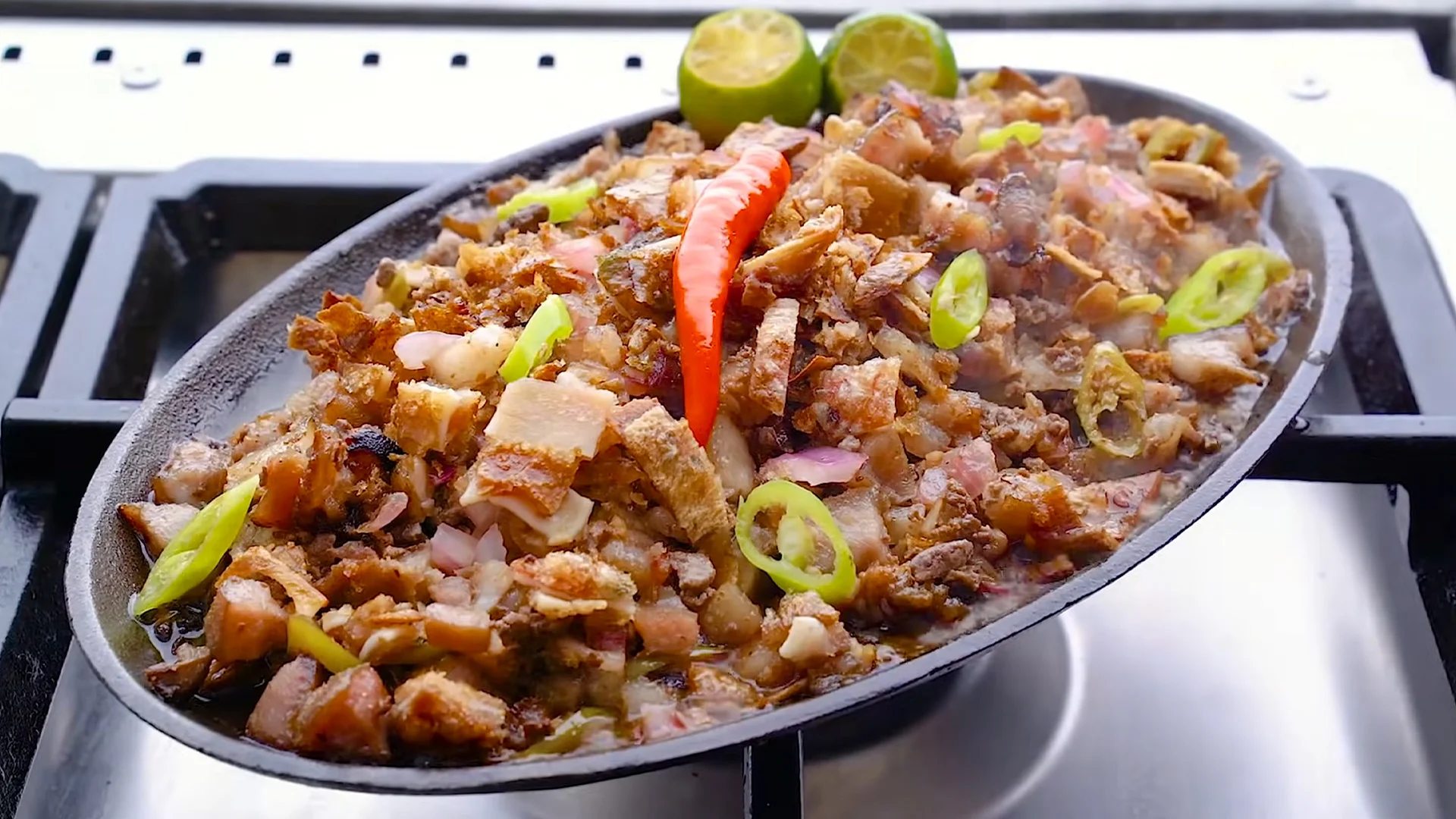 Sautéed Pork Sisig with Onions and Chili