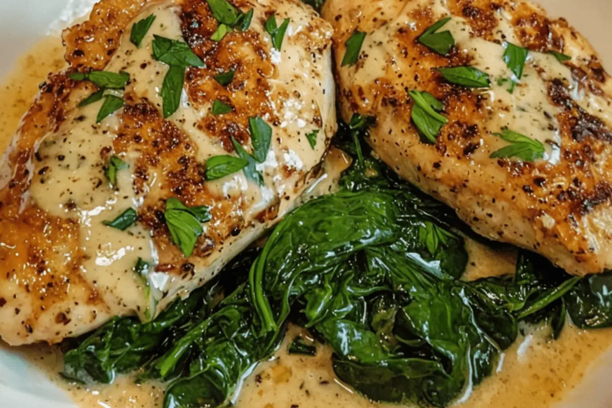 One-Pot Garlic Parmesan Chicken and Spinach