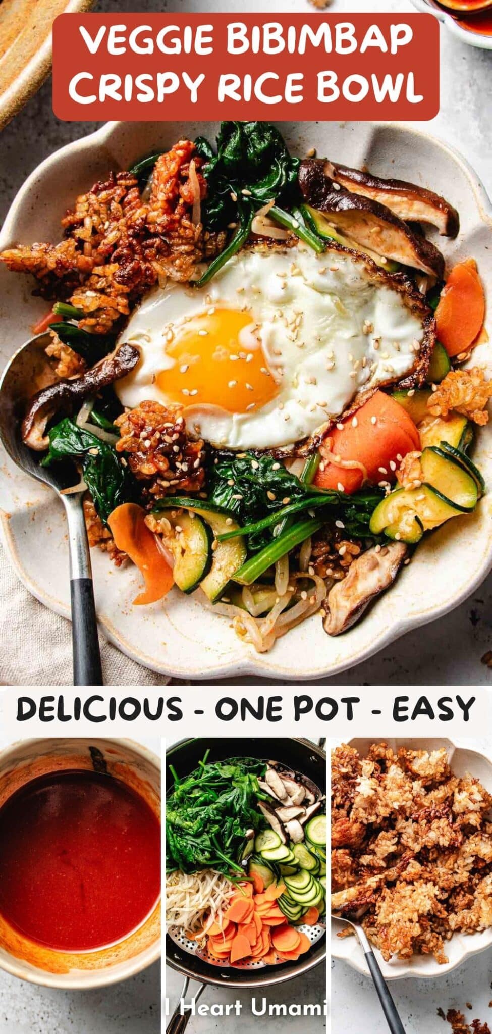 Stone Pot Bibimbap with Crispy Rice and Spicy Gochujang